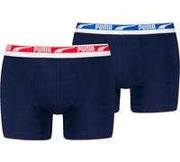 Puma 2-Pack Everyday Multi Logo Boxer Briefs, Navy w/ red/blue - S