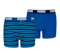 Puma 2-Pack Everyday Striped Boys Boxer Briefs, Blue - Age 11-12