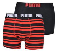 Puma 2-Pack Heritage Stripe Boxer Briefs, Red/Black - S