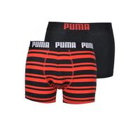 Puma 2-Pack Heritage Stripe Boxer Briefs, Red/Black - X-Large
