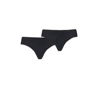 Puma Women's 2-Pack Microfibre Seamless Low-Rise Strings, Black - Black/Black - Size: 8/None