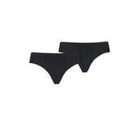 Puma Women's 2-Pack Microfibre Seamless Low-Rise Strings, Black - Black/Black - Size: 8/None