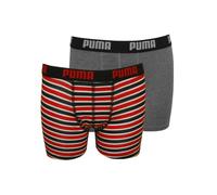 Puma 2-Pack Printed Stripe Boys Boxer Briefs, Red/Grey - Age 7-8