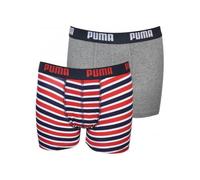 Puma 2-Pack Stripe & Solid Boys Boxer Briefs, Red/Grey - Age 9-10