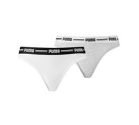Puma 2-Pack Striped Logo Mid-Rise Strings, White - L