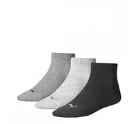 Puma 251015 UK 6-8 Unisex Quarter Socks (3 Pair Pack) Anthrci/L Mel Grey/M Mel Grey