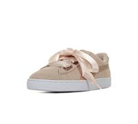 PUMA Women's Suede Heart Lunalux Low-Top Sneakers, Cream Tan, 4 UK