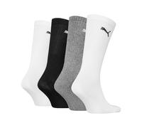 PUMA 4 Pairs Regular Crew Socks White/Grey/Black 6-8 (39/42)