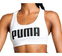 Puma 4KEEPS Womens Running Sports Bra White Breathable Workout Fitness Run