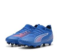 PUMA 6 Match FG/AG JR Soccer Shoe, Ultra Blue White-Glowing RED, 5 UK