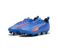PUMA 6 Play FG/AG JR Soccer Shoe, Ultra Blue White-Glowing RED, 4 UK