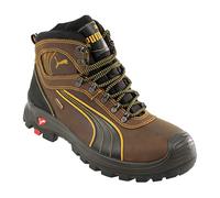 Puma 630220-402-39 "Sierra Nevada" Safety Shoes, Mid S3, HRO SRC, Size 6, Brown/Black/Yellow - EN safety certified