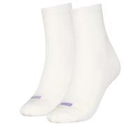 PUMA Women's Heart Logo Short Socks (Pack of 2), White/Purple, 39-42