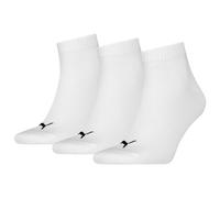 PUMA Unisex Plain Recycled Cotton Quarter Sock, White, 12-14 UK