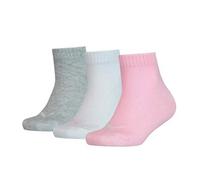 PUMA Kids Plain Quarter Sock (Pack of 3) Unisex Kids, Rose Water, 35-38