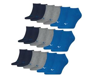 PUMA 9 Pairs Unisex Men's Women's Sports Socks Short Socks Sneaker Socks, -277 blue / grey blend, 47-49