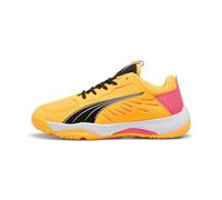 PUMA Unisex Kids Accelerate Jr Handball Shoe, Sun Stream Sunset Glow Puma Black, 3.5 UK