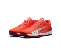 PUMA Unisex Accelerate Turbo Indoor Court Shoe, Glowing RED White-Dark Crimson Black, 10 UK