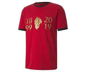 PUMA ACM Fan Tee 120 Years Shirt, Tango Red - Victory Gold