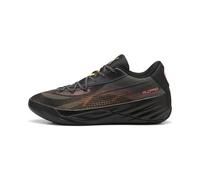 PUMA All-Pro Men's Nitro Fire Glow Basketball Shoes, Puma Black Sun Stream Sunset Glow, 9 UK