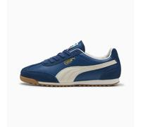 PUMA Arizona Retro Sneakers Unisex, Persian Blue/Warm White/Gold, size 7.5