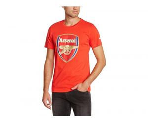 Puma Arsenal AFC Fan Crest Cotton Mens Cotton Tee Top Red Navy T-Shirt 746480