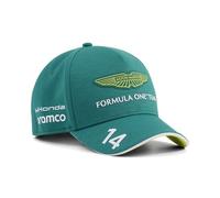 PUMA Aston Martin F1 2026 Kids Alonso Team Cap - Green - One Size Fits Most | Curved brim with adjustable rear fastener, Kids adjustable fit, All the latest team and partner logos, Officially licensed