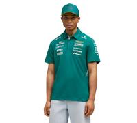 PUMA Aston Martin F1 2026 Men's Team Polo - Green | Short sleeve with placket collar, Unisex regular fit, All the latest team and partner logos, Officially licensed