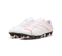 PUMA Men's ATTACANTO FG/AG Soccer Shoe, White-Glowing RED, 8 UK