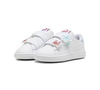 PUMA Baby Girls Smash 3.0 Badges V INF Sneaker, White-Safe Lake-RED FIRE, 8 UK Child