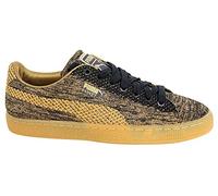 PUMA Basket Knit Metallic Gold Mens Lace Up Trainers 363087 02 B24C