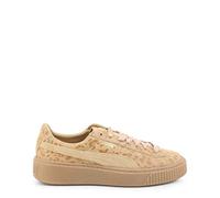PUMA Basket Platform Leopard Womens Trainers Lace Up Shoe 365982 01 B101B Brown