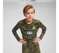 PUMA Borussia Dortmund 24/25 Goalkeeper Long Sleeve Jersey Youth Shirt, Olive Drab/Myrtle, size 13-14 Youth