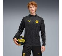 PUMA Borussia Dortmund Pre-Match Quarter-Zip Top Shirt Men, Black/Yellow Sizzle, size Large