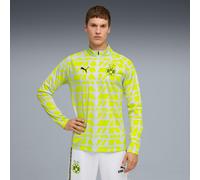 PUMA Borussia Dortmund Pre-Match Quarter-Zip Top Shirt Men, Silver Mist/Yellow Alert, size XL