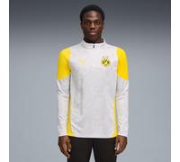 PUMA Borussia Dortmund Training Quarter-Zip Top Shirt Men, Silver Mist/Faster Yellow, size 2XL