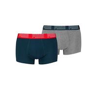 PUMA Boxer Trunk Boxershorts Men Herren Everyday Unterhose Pant Unterwäsche 2er Pack, Farbe:Navy/Grey Melange, Bekleidungsgröße:S