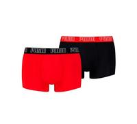 PUMA Boxer Trunk Boxershorts Men Herren Everyday Unterhose Pant Unterwäsche 2er Pack, Farbe:Red/Black, Bekleidungsgröße:S