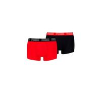 PUMA Boxer Trunk Boxershorts Men Herren Everyday Unterhose Pant Unterwäsche 2er Pack, Farbe:Red/Black, Bekleidungsgröße:M