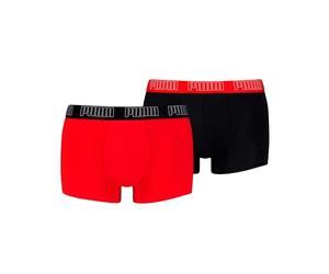 PUMA Boxer Trunk Boxershorts Men Herren Everyday Unterhose Pant Unterwäsche 2er Pack, Farbe:Red/Black, Bekleidungsgröße:S