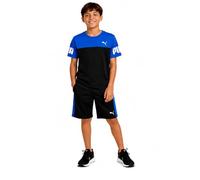 PUMA Boys' Active Shorts Set - 2-Piece Dry Fit T-Shirt and Performance Gym Shorts - Activewear Clothing Set for Boys (4-16), Black (royal/black), 8