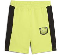 Puma Boys Active Sports Graphic Sweat Shorts with Elasticated Waistband in Lemon Sherbe - Yellow - Size 9-10Y
