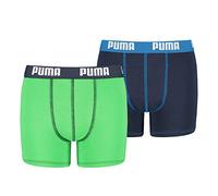 Puma Boys Basic Sports Boxers (Pack of 2), Green/Blue,7-8 Years