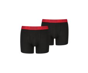 PUMA Boys Everyday Basic Boxers 2 Pack Red/Black Organic Cotton 10-16 Yrs