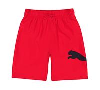 PUMA Boys' Fashion Swim Trunks, Water Repellant, Elastic Waistband with Drawcord, High Risk Red, 8