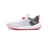 PUMA Boys Fusion Crush Sport JR Golf Shoe, PUMA White-Dark Coal, 4.5 UK