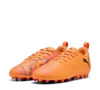 Puma Boys Kids Future 8 Play Mg Firm Ground Football Boots in Ht Fr-Blk-Rvsh - Red - Size UK 3.5
