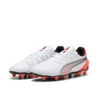 Puma Boys Kids King Match Firm Ground Football Boots in WhGlRed BlkSil - White - Size UK 1