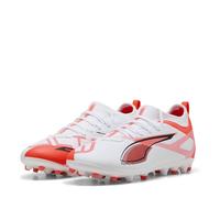 Puma Boys Kids Ultra 5 Match Mg Firm Ground Football Boots in White-Bl - Size UK 3.5