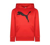 PUMA Boys' Logo Pullover Hoodie, High Risk Red, Small